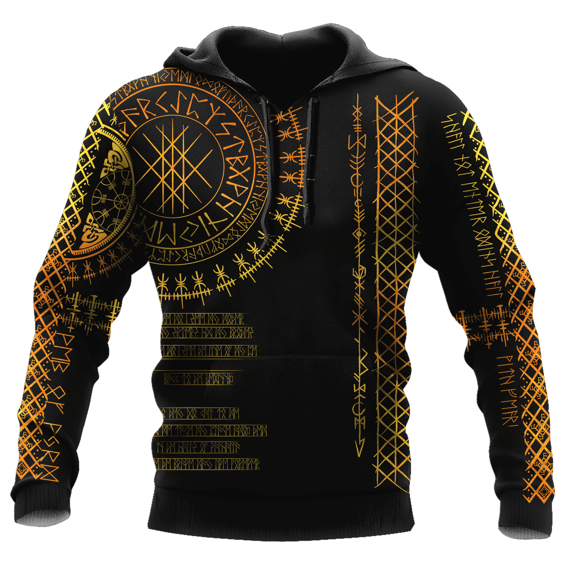 Viking Clothing Viking Golden Runes Hoodie RLT12