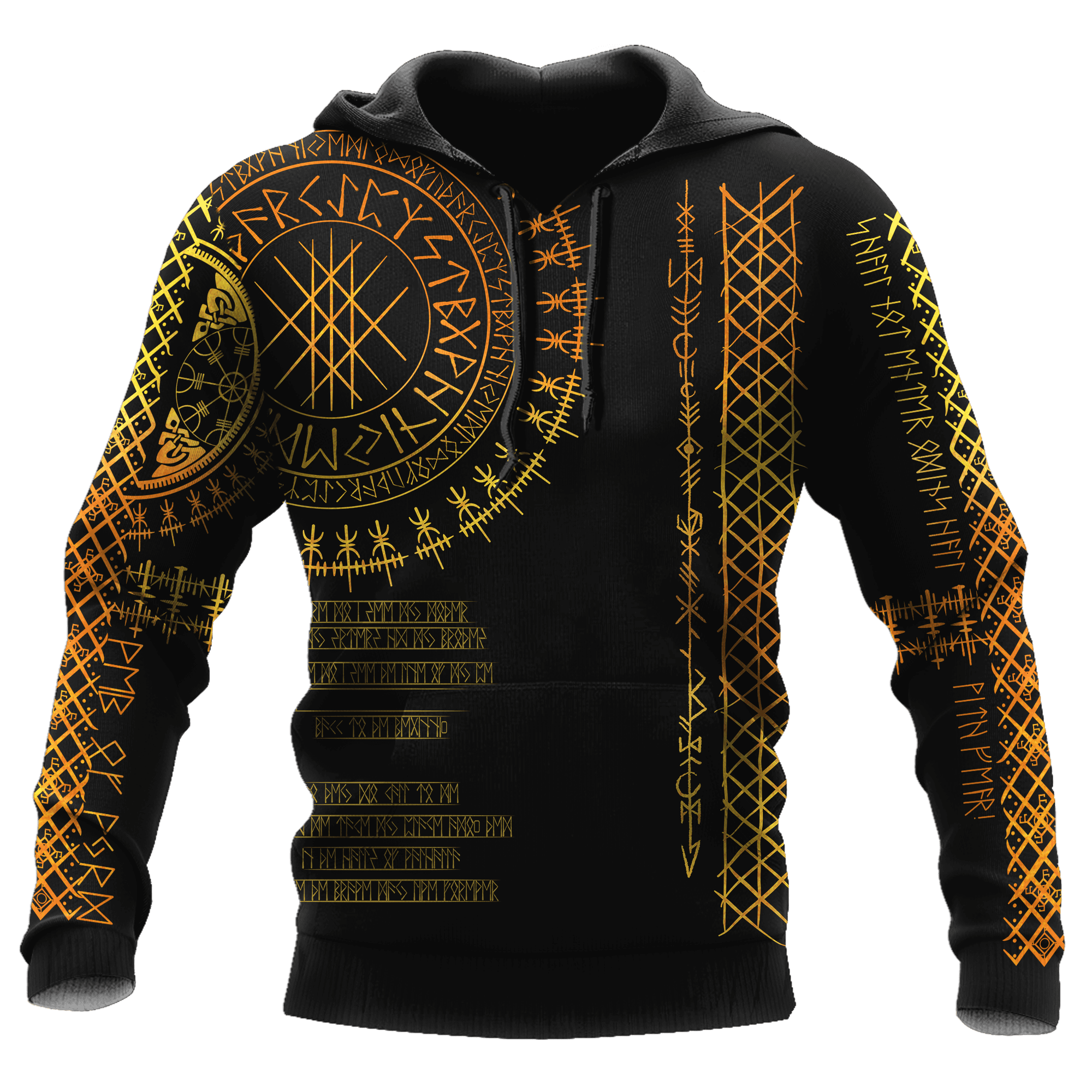 Viking Clothing Viking Golden Runes Hoodie RLT12