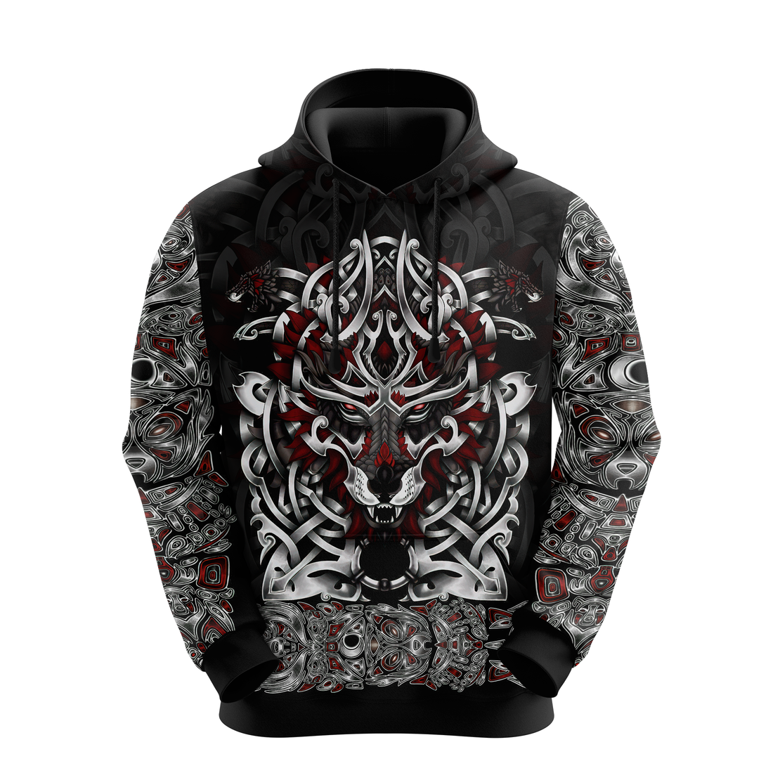 Viking Clothing Wolf Viking All Over Printed Hoodie RLT12