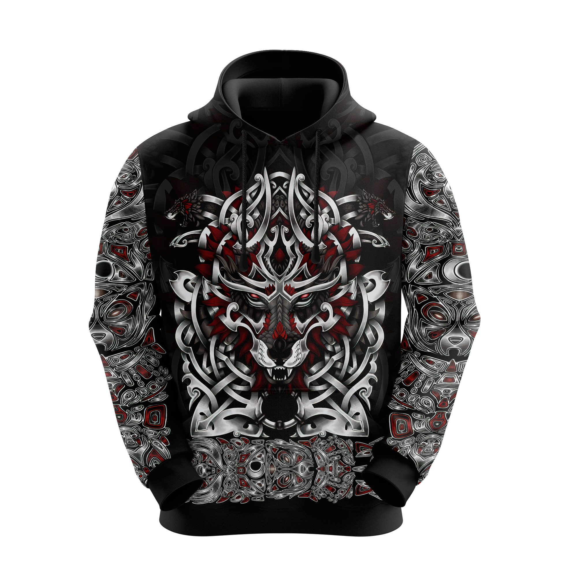 Viking Clothing Wolf Viking All Over Printed Hoodie RLT12