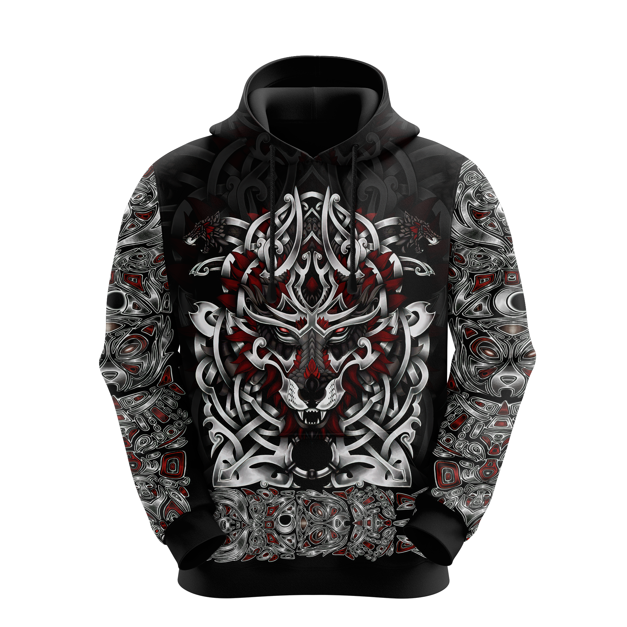 Viking Clothing Wolf Viking All Over Printed Hoodie RLT12