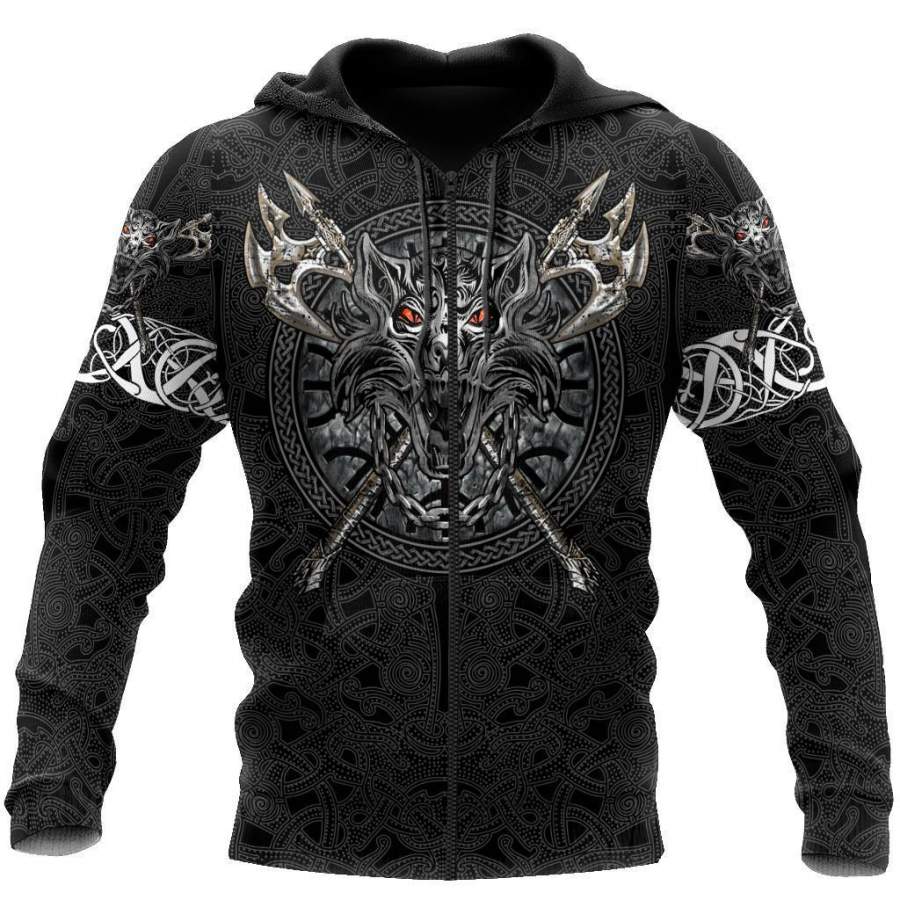 Viking Clothing Fenrir Viking Special Tattoo Hoodie RLT12