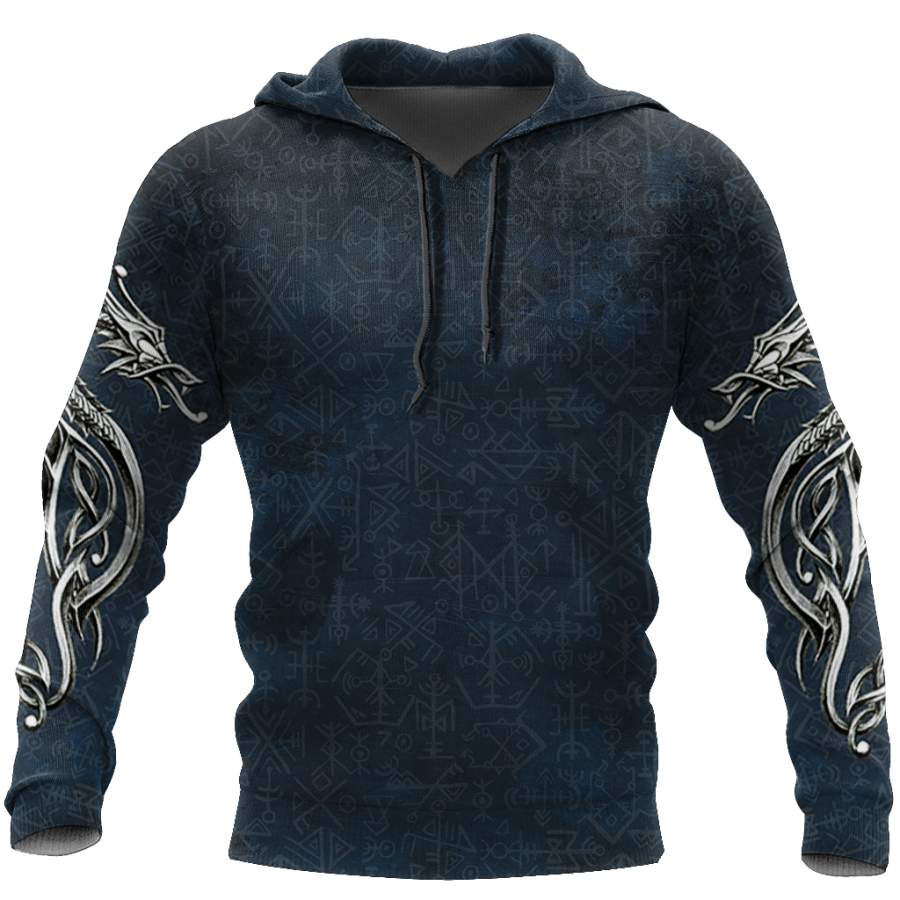 Viking Clothing Vikings Dragon Tattoo Style Hoodie RLT12