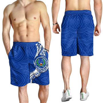 (Custom Personalised) Pohnpei Men Short - Micronesia Pride Blue LT12