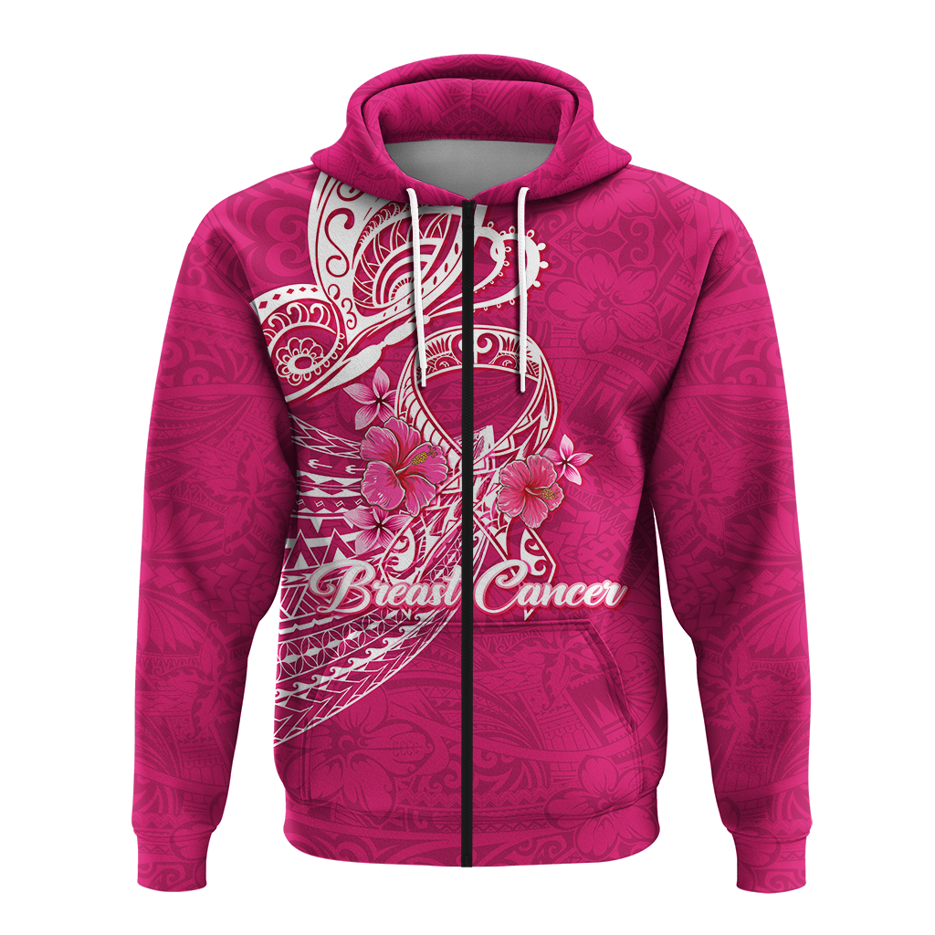 Custom Personalised Breast Cancer Pink Ribbon Butterfly Polynesian Pink Version Hoodie LT12