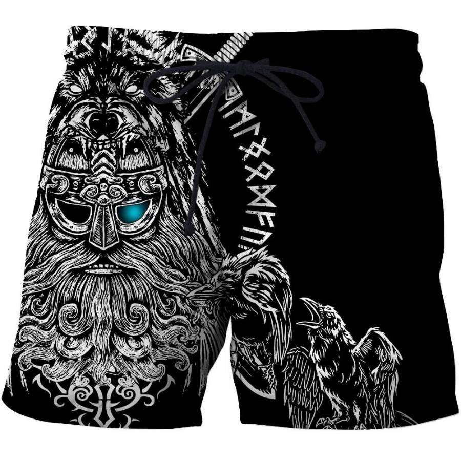 Viking Clothing Odin Viking Tattoo 3D Shorts RLT12