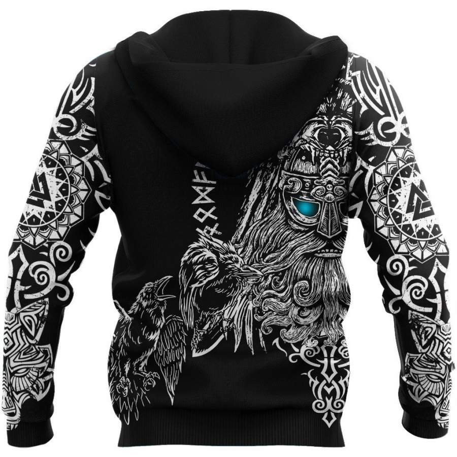 Viking Clothing Odin Viking Tattoo 3D Hoodie RLT12