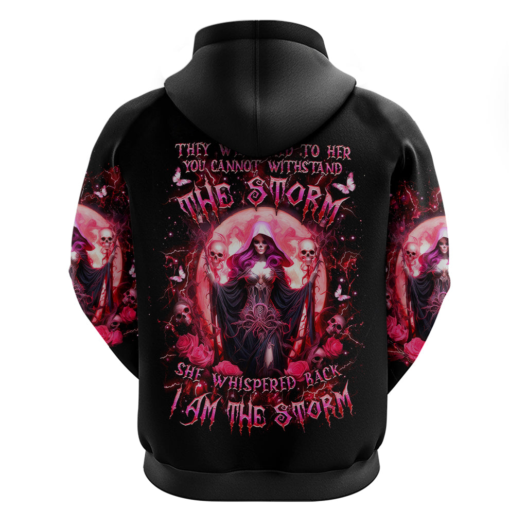 Witch Skull Hoodie She Whispered Back Iam The Storm DT01