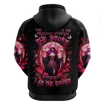 Witch Skull Hoodie She Whispered Back Iam The Storm DT01