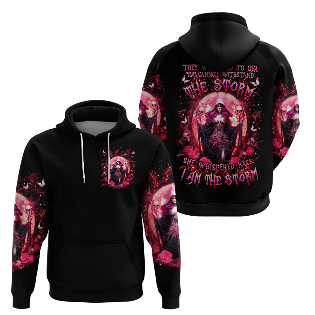 Witch Skull Hoodie She Whispered Back Iam The Storm DT01