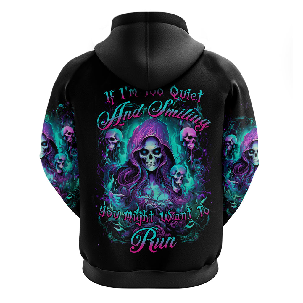 Witch Skull Hoodie If I'm Too Quiet And Smiling You Might Want To Run DT01