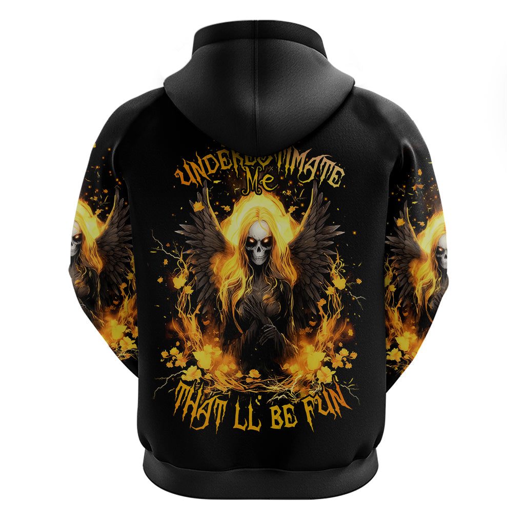 Angel Skull Hoodie Underestimate Me That 'll Be Fun DT01