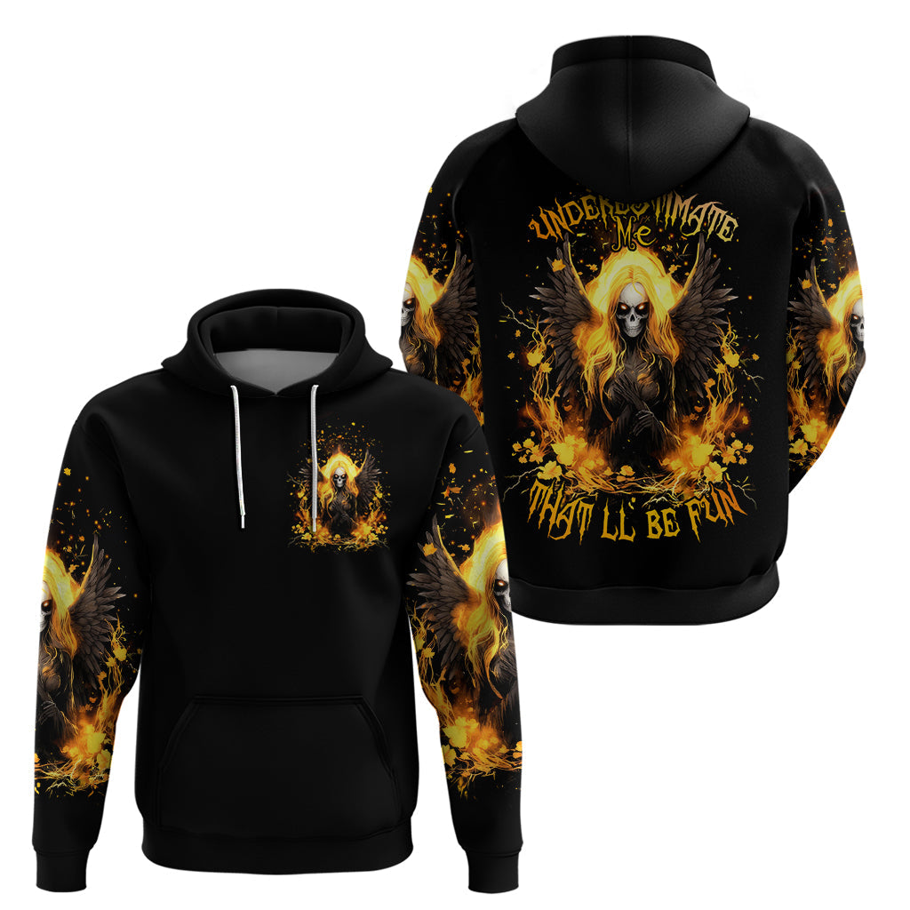 Angel Skull Hoodie Underestimate Me That 'll Be Fun DT01