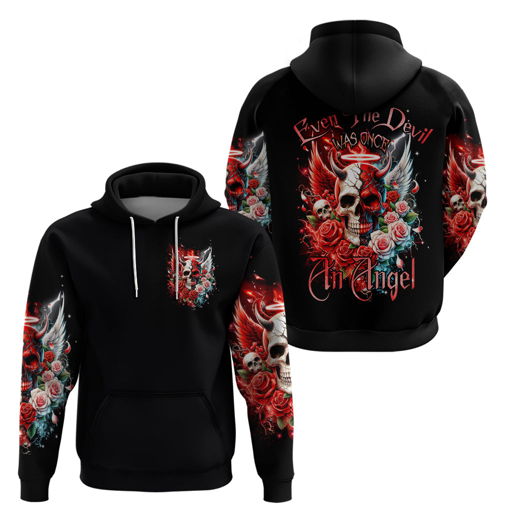 Evil Angel Skull Hoodie Even The Devil Was Once An Angel DT01