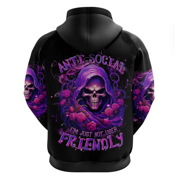 Reaper Skull Hoodie I'm Not Anti-Social I'm Just Not User Friendly DT01