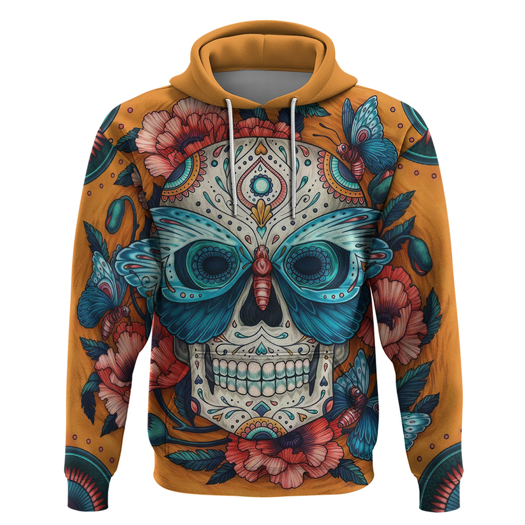 Day of Dead Skull Hoodie Sugar Skull Butterfly DT01