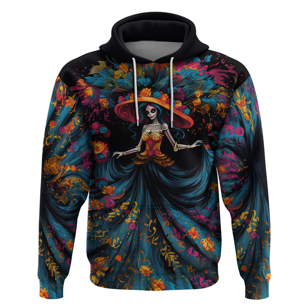 Day of Dead Lady Hoodie Sugar Skull Lady Dancing DT01