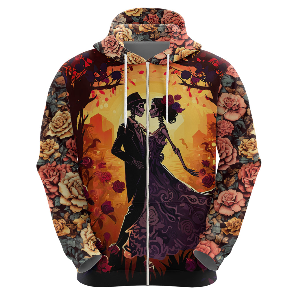 Day of Dead Couple Hoodie Sugar Skull Couple Dancing DT01