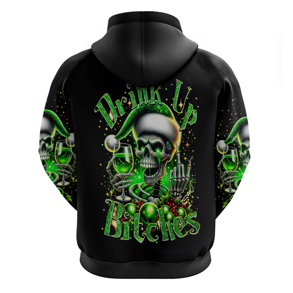 Christmas Skull Hoodie Drink Up Bitches DT01