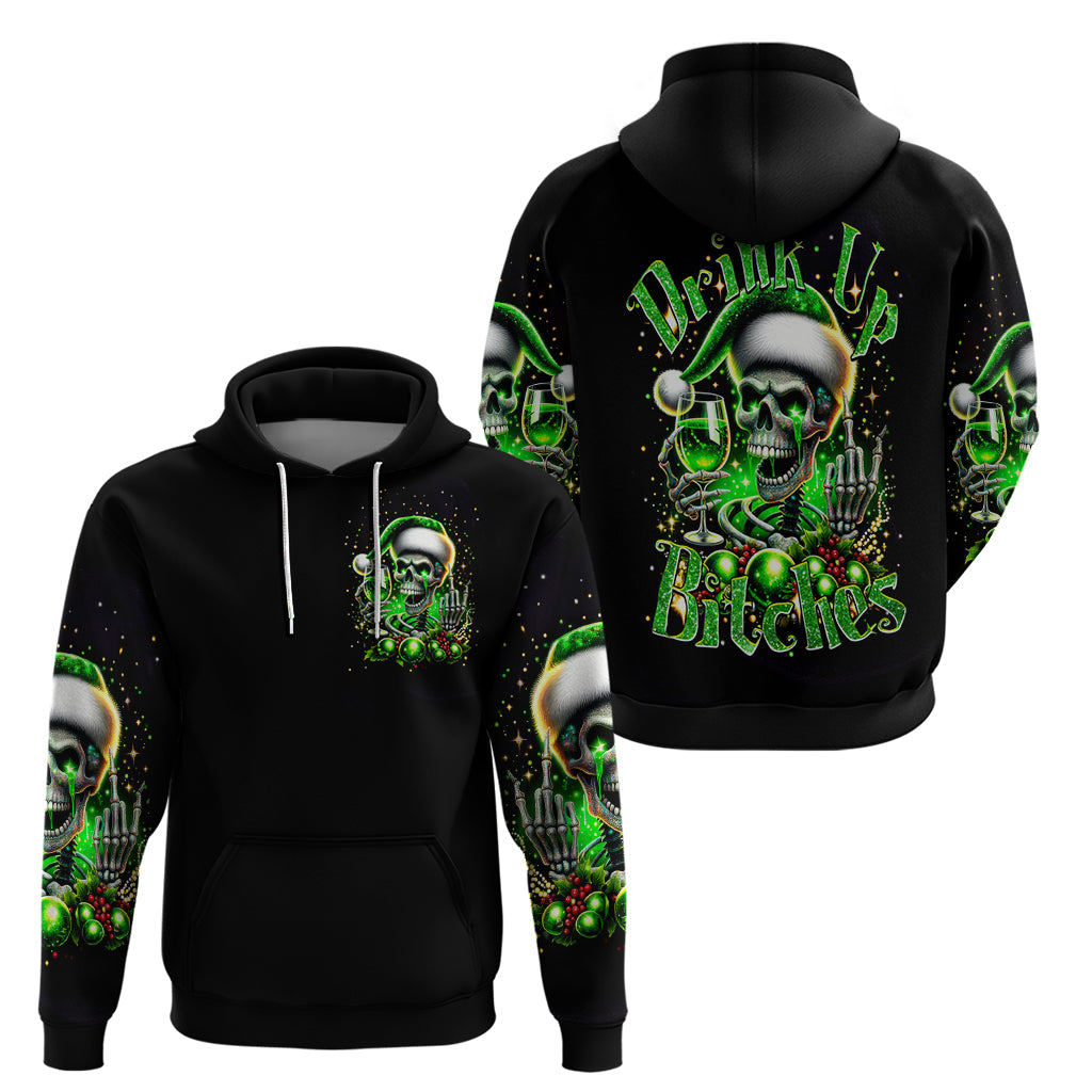 Christmas Skull Hoodie Drink Up Bitches DT01