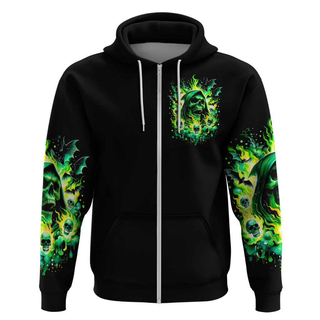 Flame Skull Hoodie Heaven Don't Want Me Hell Afraid I Take Over DT01