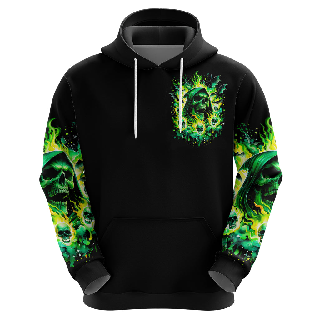 Flame Skull Hoodie Heaven Don't Want Me Hell Afraid I Take Over DT01