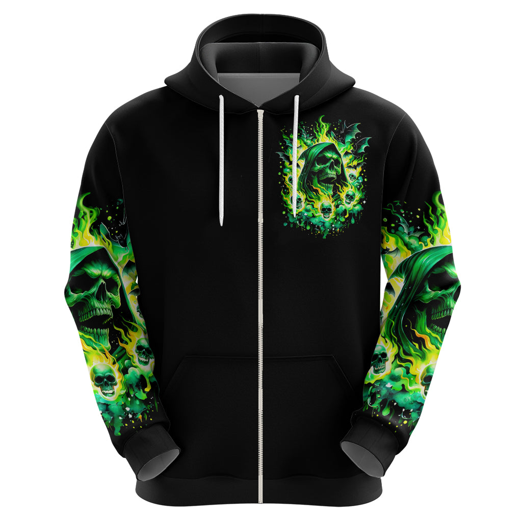 Flame Skull Hoodie Heaven Don't Want Me Hell Afraid I Take Over DT01
