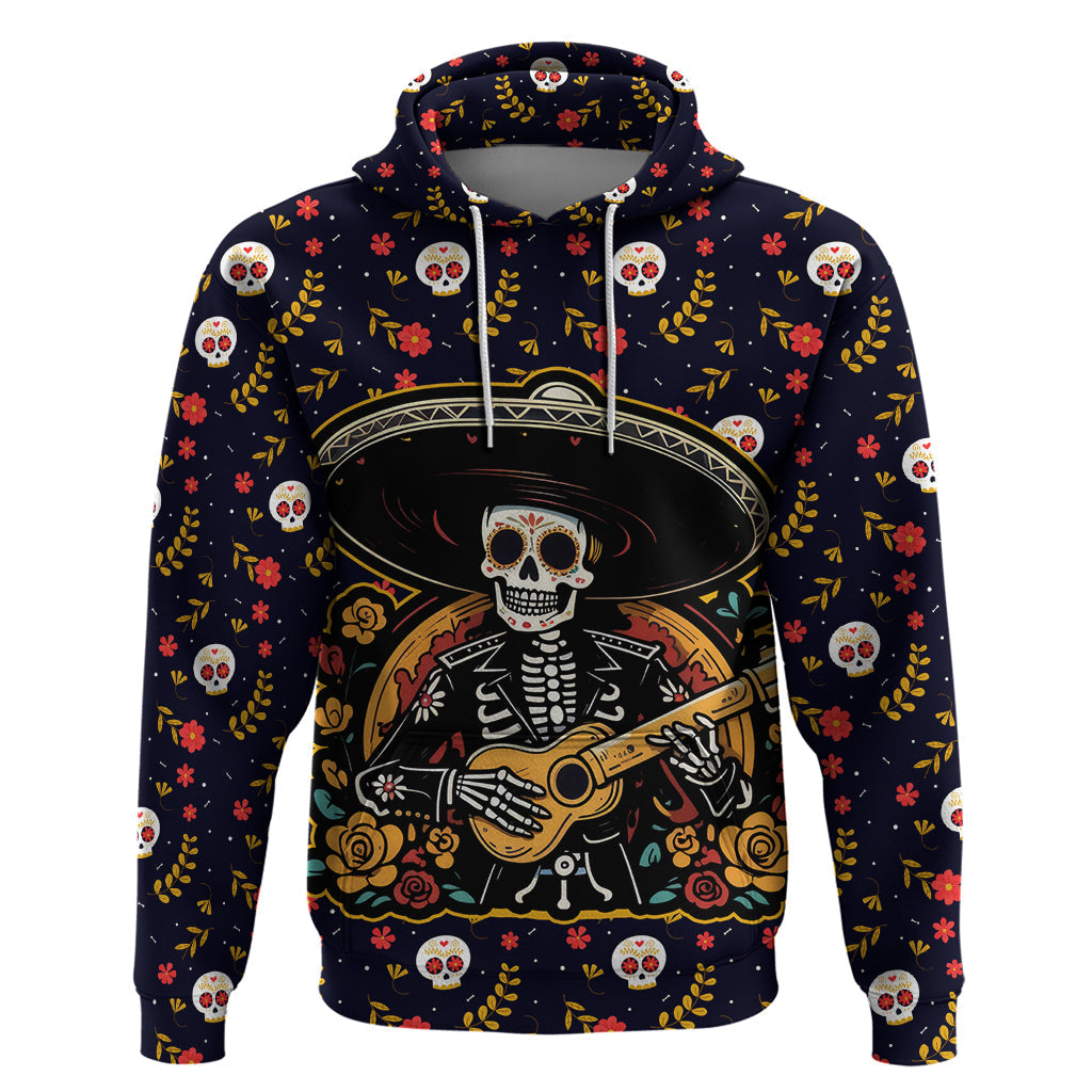 Day of Dead Skull Hoodie Sugar Skull Musican DT01
