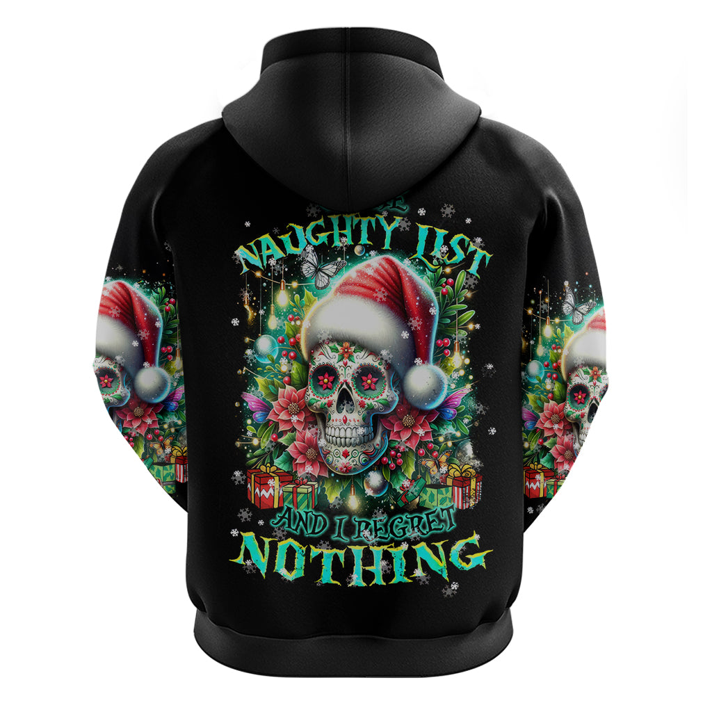Christmas Skull Hoodie On The Naughty List I Regret Nothing DT01
