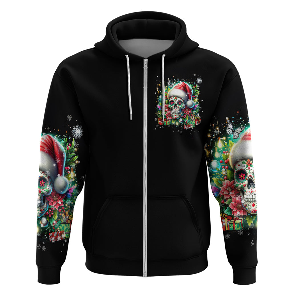 Christmas Skull Hoodie On The Naughty List I Regret Nothing DT01