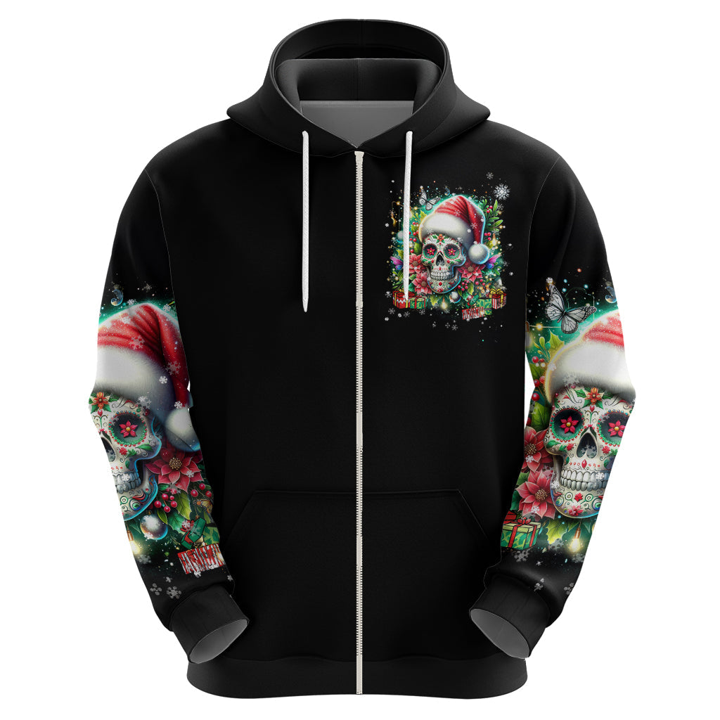 Christmas Skull Hoodie On The Naughty List I Regret Nothing DT01