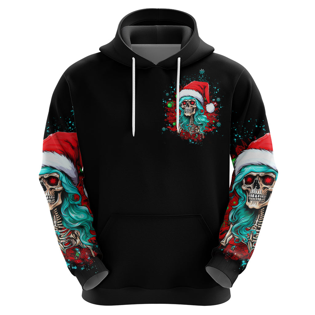 Christmas Skull Lady Hoodie On The Naughty List I Regret Nothing DT01