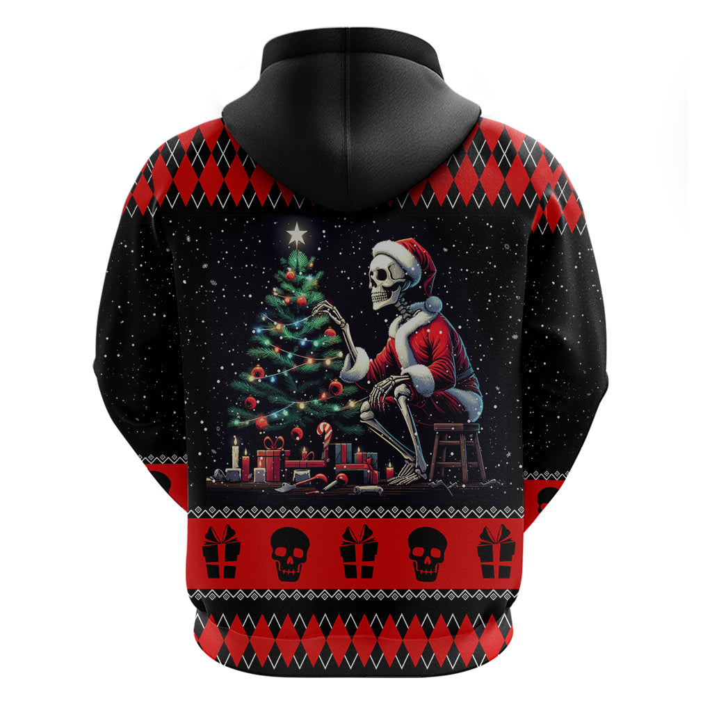 Christmas Skull Hoodie Santa Skull Prepairing For Christmas DT01