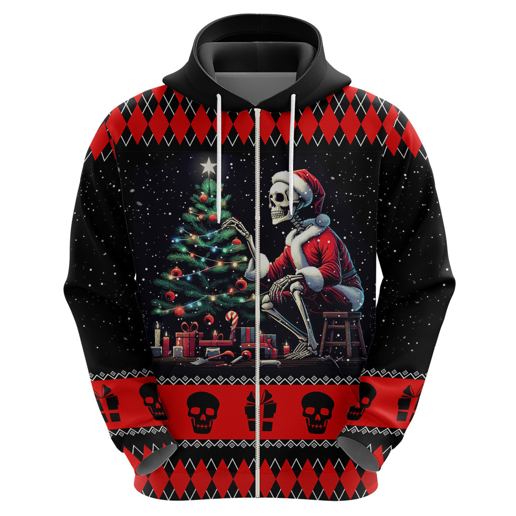 Christmas Skull Hoodie Santa Skull Prepairing For Christmas DT01