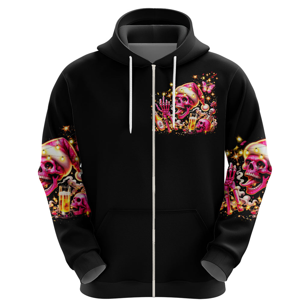 Christmas Skull Hoodie Ho Ho Holy Shit I'm Drink DT01