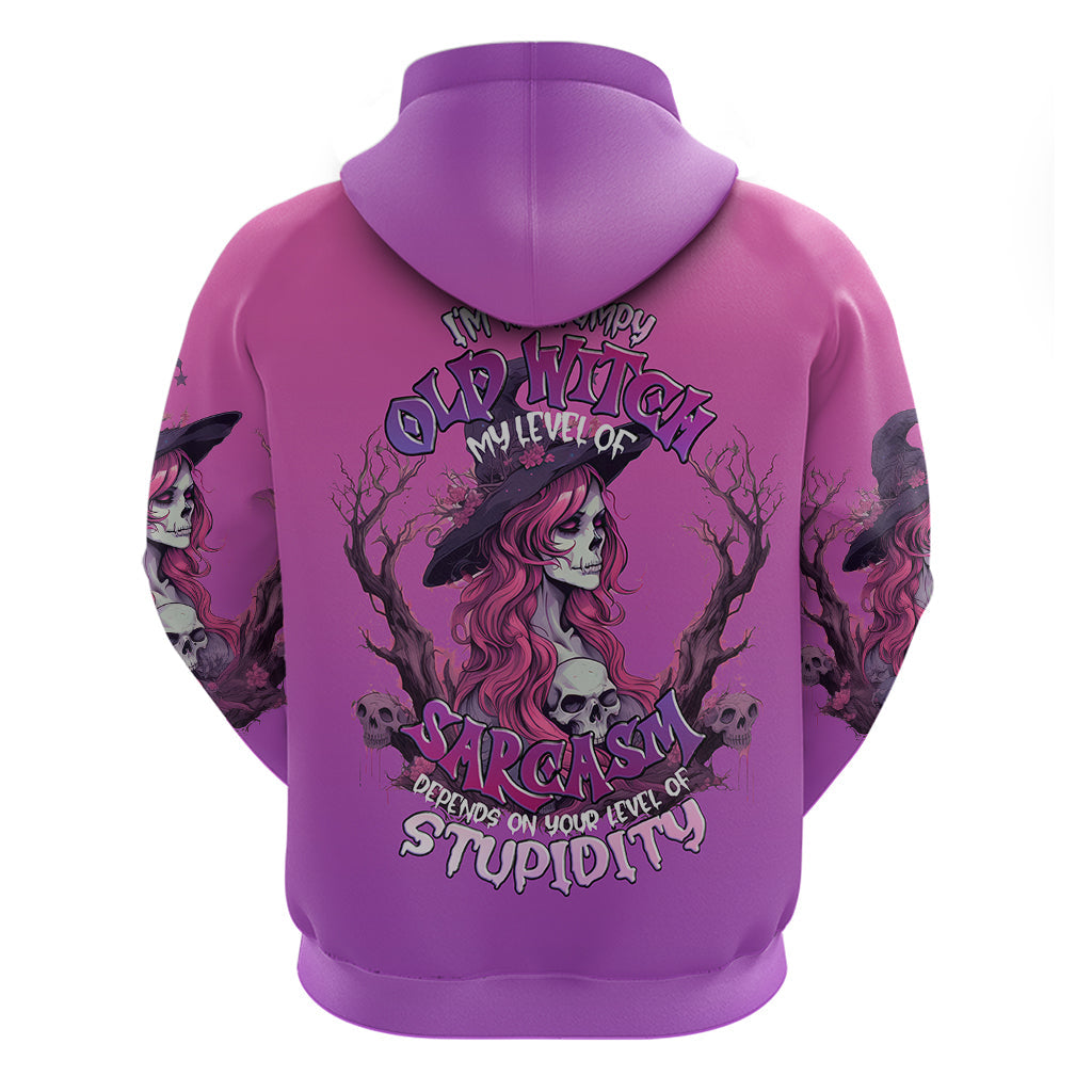 Witch Skull Hoodie I'm A Grumpy Old Lady Sarcasm Depends On Your Stupidity DT01