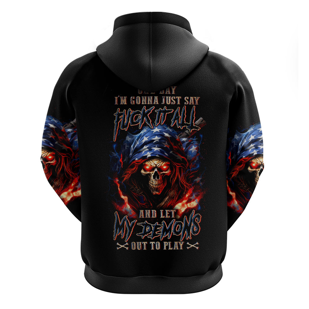 American Skull Hoodie One Day I Gonna Fuck It All DT01