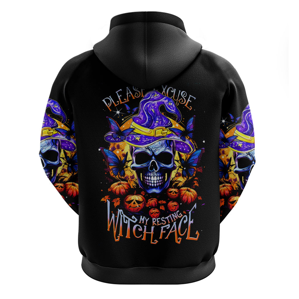 Halloween Skull Hoodie Please Excuse My Resting Witch Face DT01