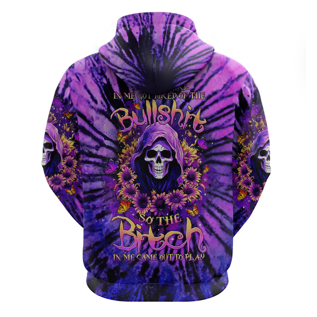 Sunflower Skull Hoodie The Good Girl In Me Got Tired Of The Bullshit DT01
