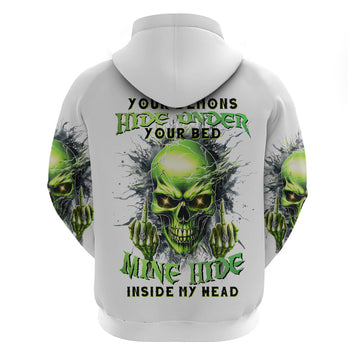 Thunder Skull Hoodie The Demon Hide Under Your Bed Mine Hide Inside My Head DT01