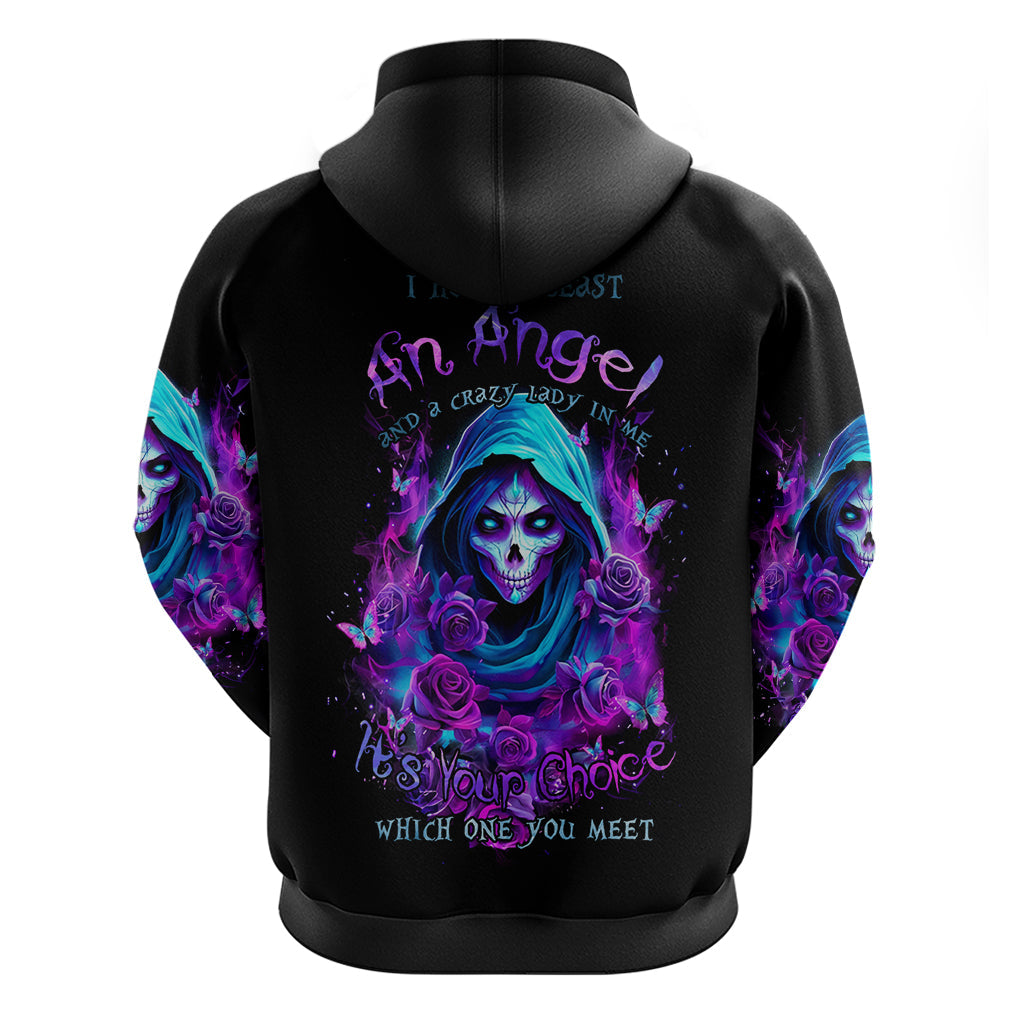 Witch Skull Hoodie I Hold A Beast An Angel And Crazy Lady In Me DT01