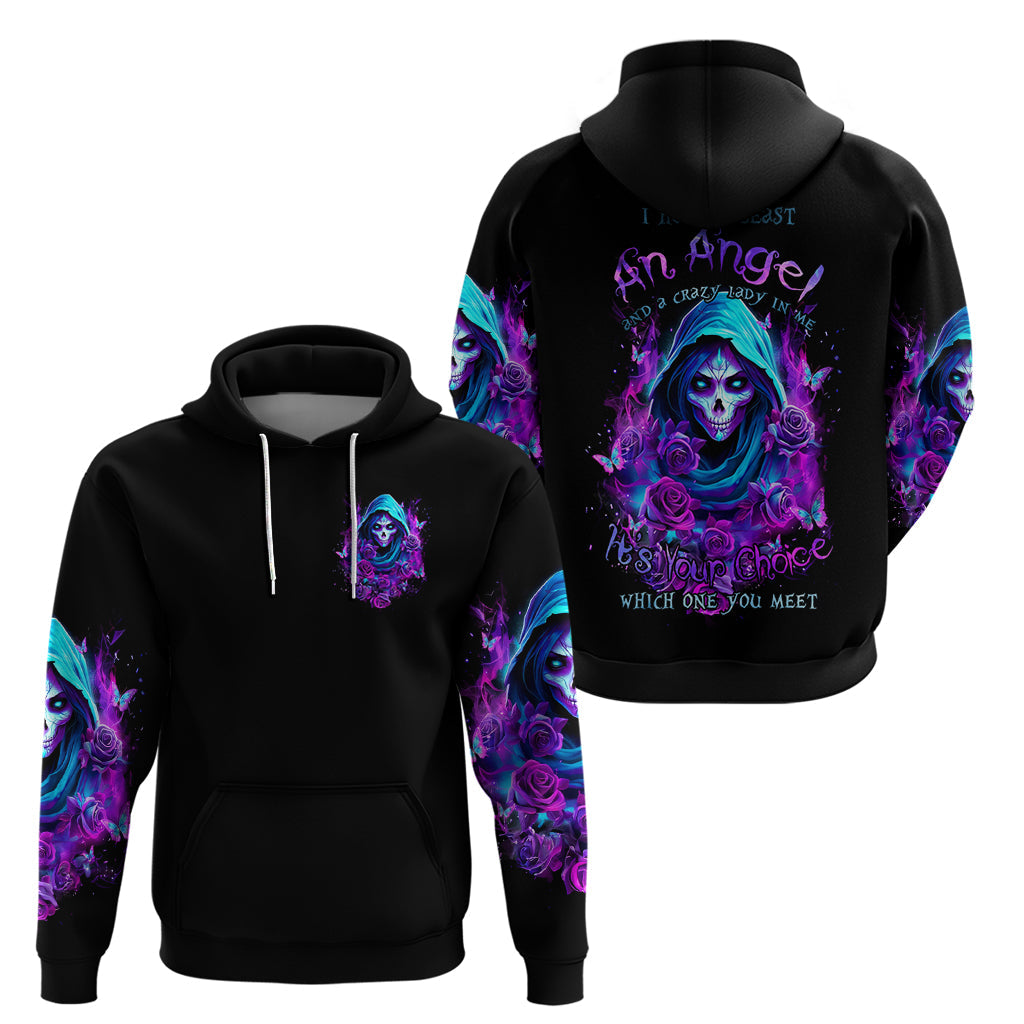 Witch Skull Hoodie I Hold A Beast An Angel And Crazy Lady In Me DT01