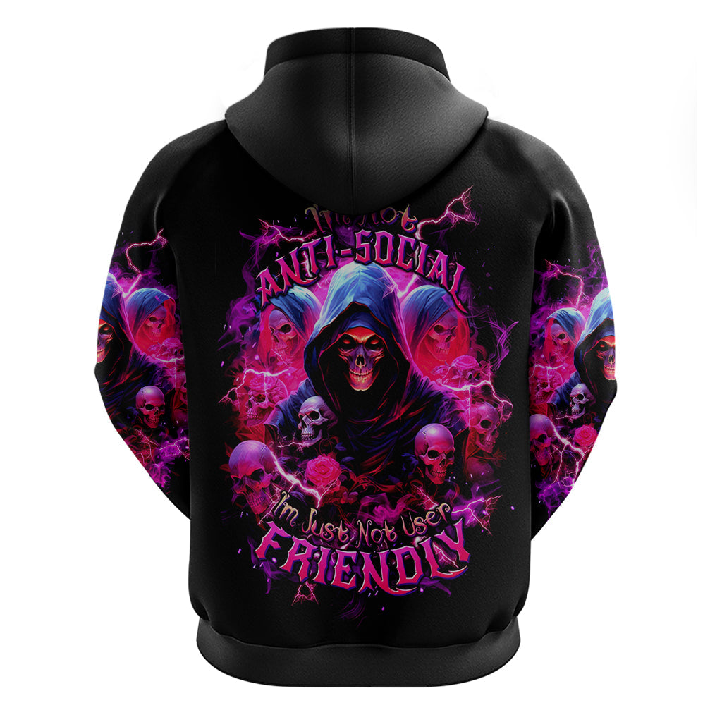 Witch Skull Hoodie I'm Not Anti-Social I'm Just Not User Friendly DT01