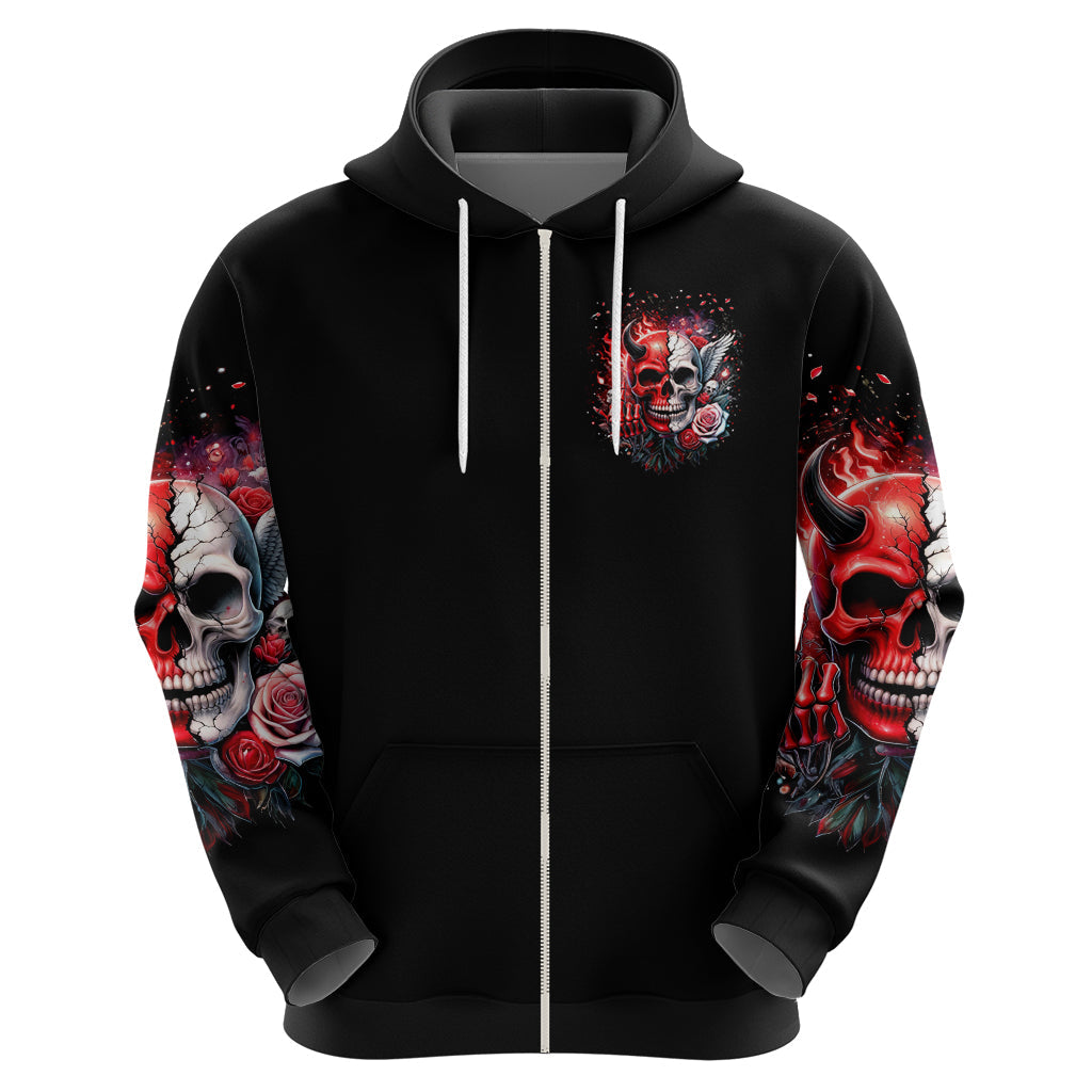 Evil Angel Skull Hoodie Fuck It All And Let My Demons Out To Play DT01