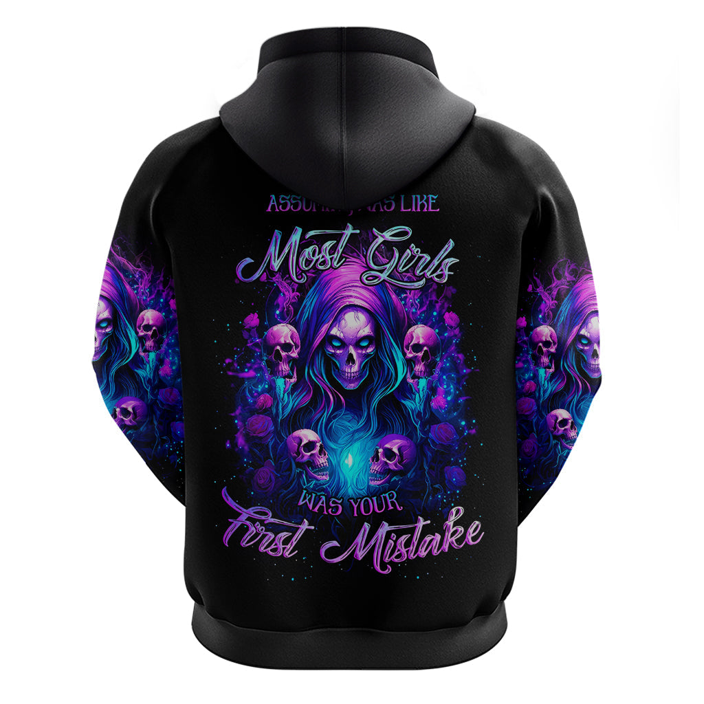 Witch Skull Hoodie Assuming Was Like Most Girls Was Your First Mistake DT01