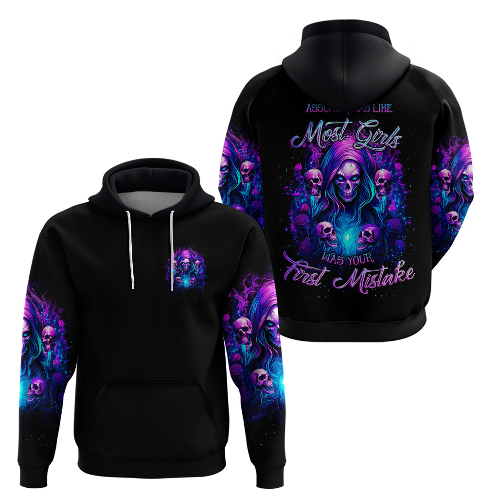 Witch Skull Hoodie Assuming Was Like Most Girls Was Your First Mistake DT01