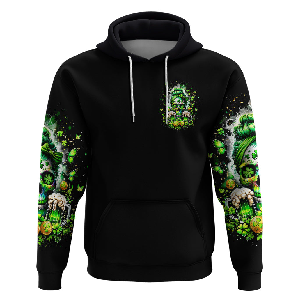 Irish Skull Hoodie Good Girls Drink Wine Badass Girls Thug Beer DT01
