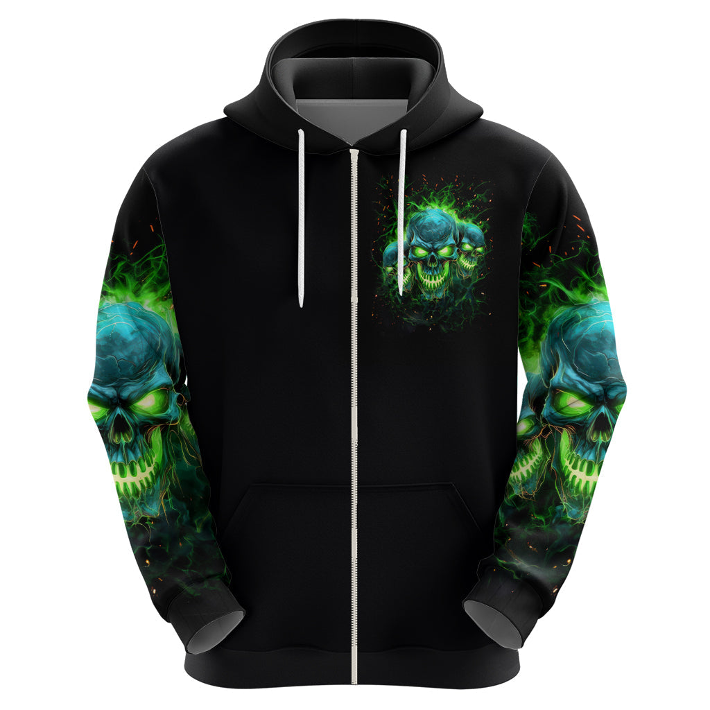 Flame Skull Hoodie I'm Never Alone My Demons Are Wit Me 24/7 DT01