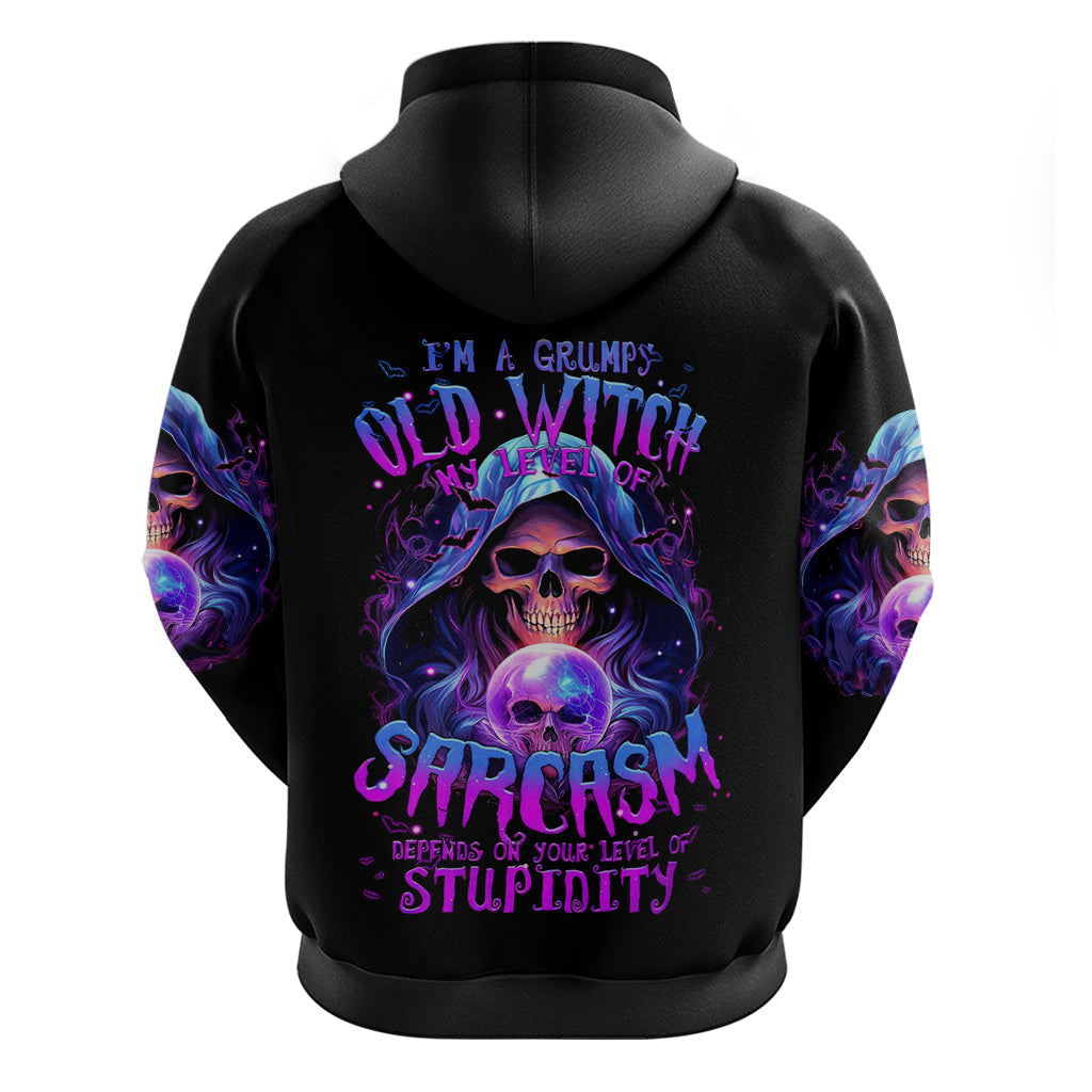 Witch Skull Hoodie I'm A Grumpy Old Witch DT01