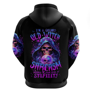 Witch Skull Hoodie I'm A Grumpy Old Witch DT01